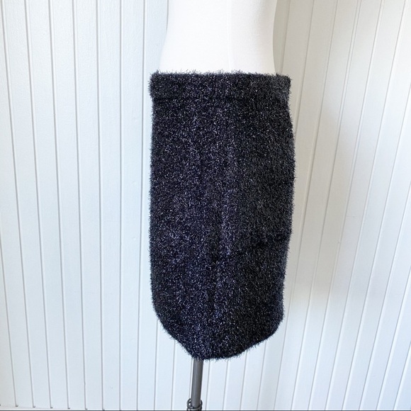 NWT Kate Spade Black Fuzzy Shimmer Robbie Mini Skirt Size 10 - Picture 5 of 9